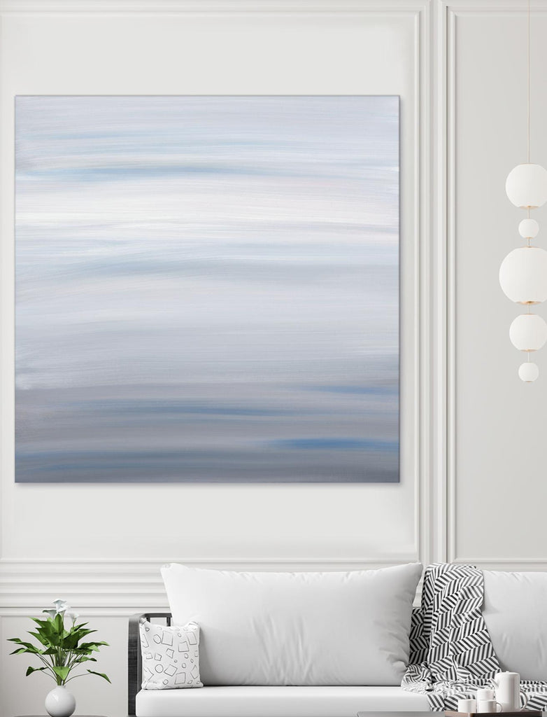 Blue Stripes by Corrie LaVelle on GIANT ART - white abstract
