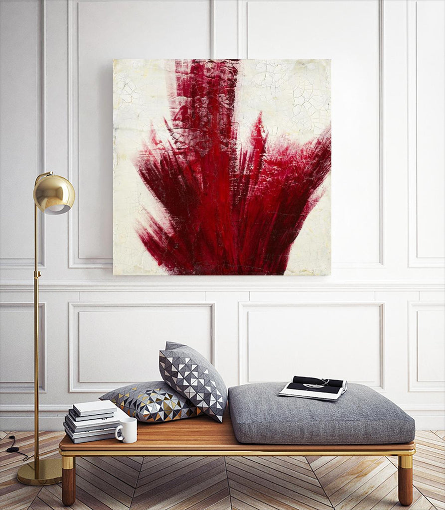Red Splash de Corrie LaVelle sur GIANT ART - abstrait beige