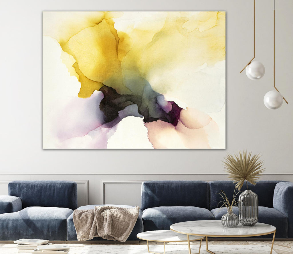 Never Have I Laid Eyes On Equal Beauty In Man Or Woman by Kippi Leonard on GIANT ART - yellows fluid abstracts