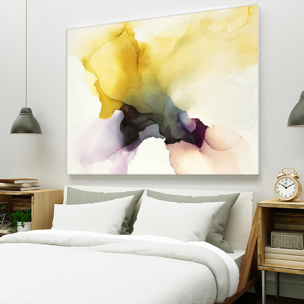 Never Have I Laid Eyes On Equal Beauty In Man Or Woman by Kippi Leonard on GIANT ART - yellows fluid abstracts