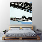 To The Cut by Beth Ann Lawson on GIANT ART - blues coastal bridge