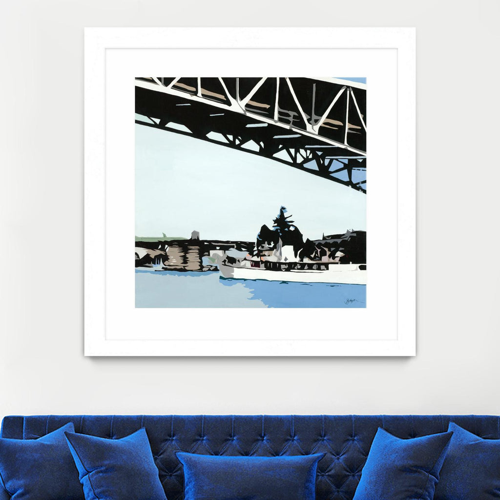 To The Cut by Beth Ann Lawson on GIANT ART - blues coastal bridge