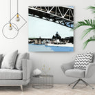 To The Cut by Beth Ann Lawson on GIANT ART - blues coastal bridge