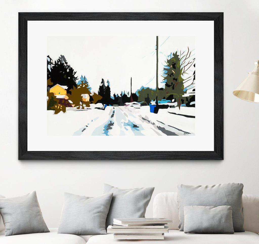 Winterhood by Beth Ann Lawson on GIANT ART - whites & creams scenic winter
