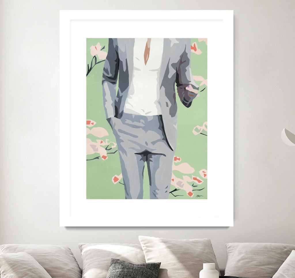 Mr. Why Not by Beth Ann Lawson on GIANT ART - grays figurative fashion