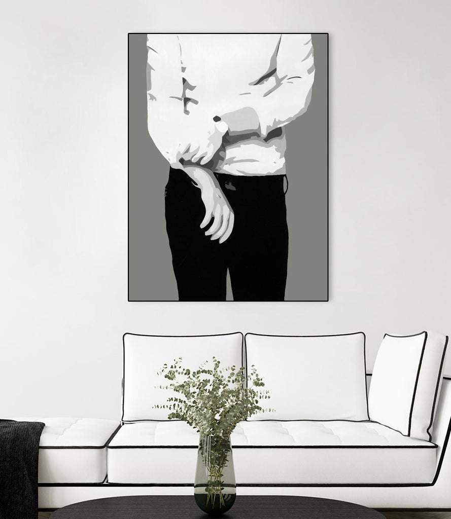 Mr.Right black and white by Beth Ann Lawson on GIANT ART - white black & white black pants