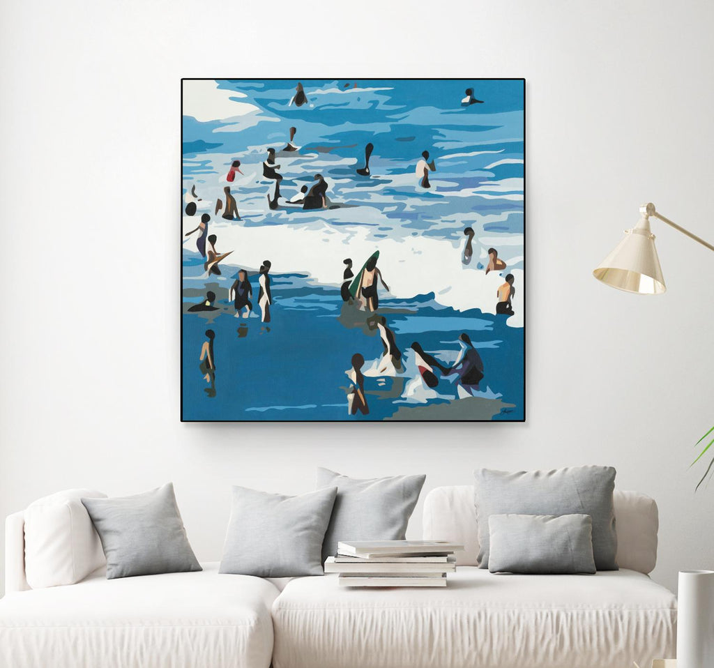 Surf's Up de Beth Ann Lawson sur GIANT ART - vagues côtières bleues