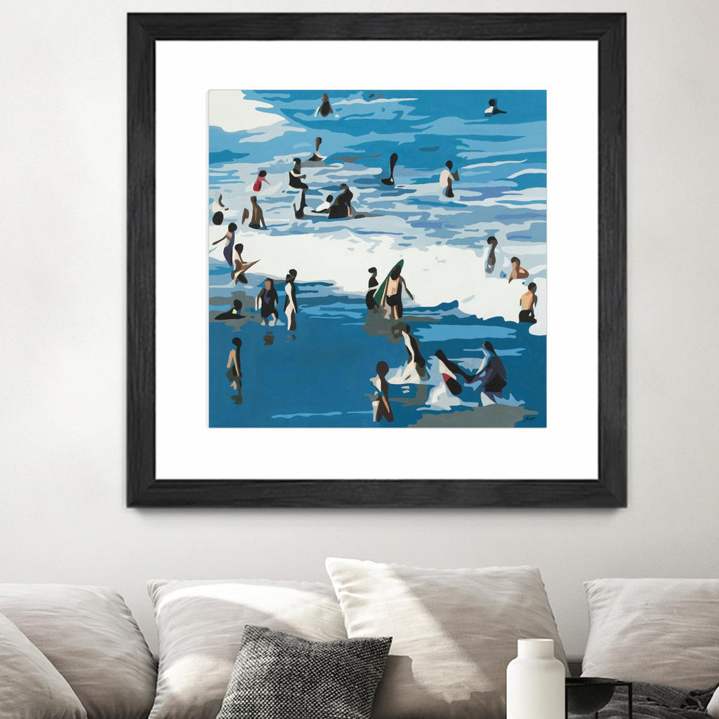 Surf's Up de Beth Ann Lawson sur GIANT ART - vagues côtières bleues
