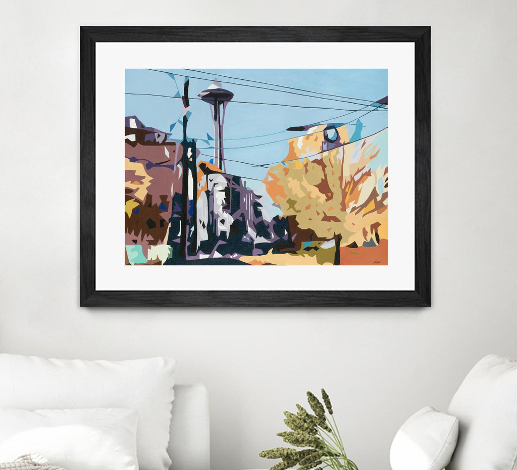 Eye Of The Needle by Beth Ann Lawson on GIANT ART - blues cityscapes space needle
