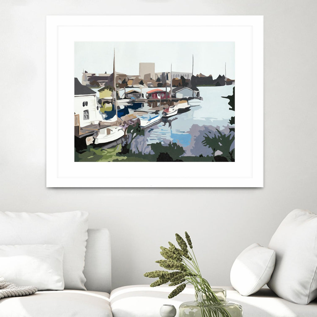 TUESDAY AFTERNOON ON PORTAGE BAY by Bethann Lawson on GIANT ART - blue coastal waterway