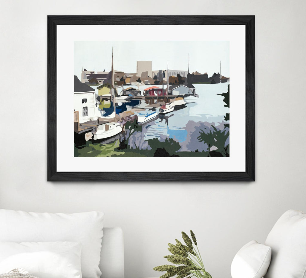 TUESDAY AFTERNOON ON PORTAGE BAY by Bethann Lawson on GIANT ART - blue coastal waterway