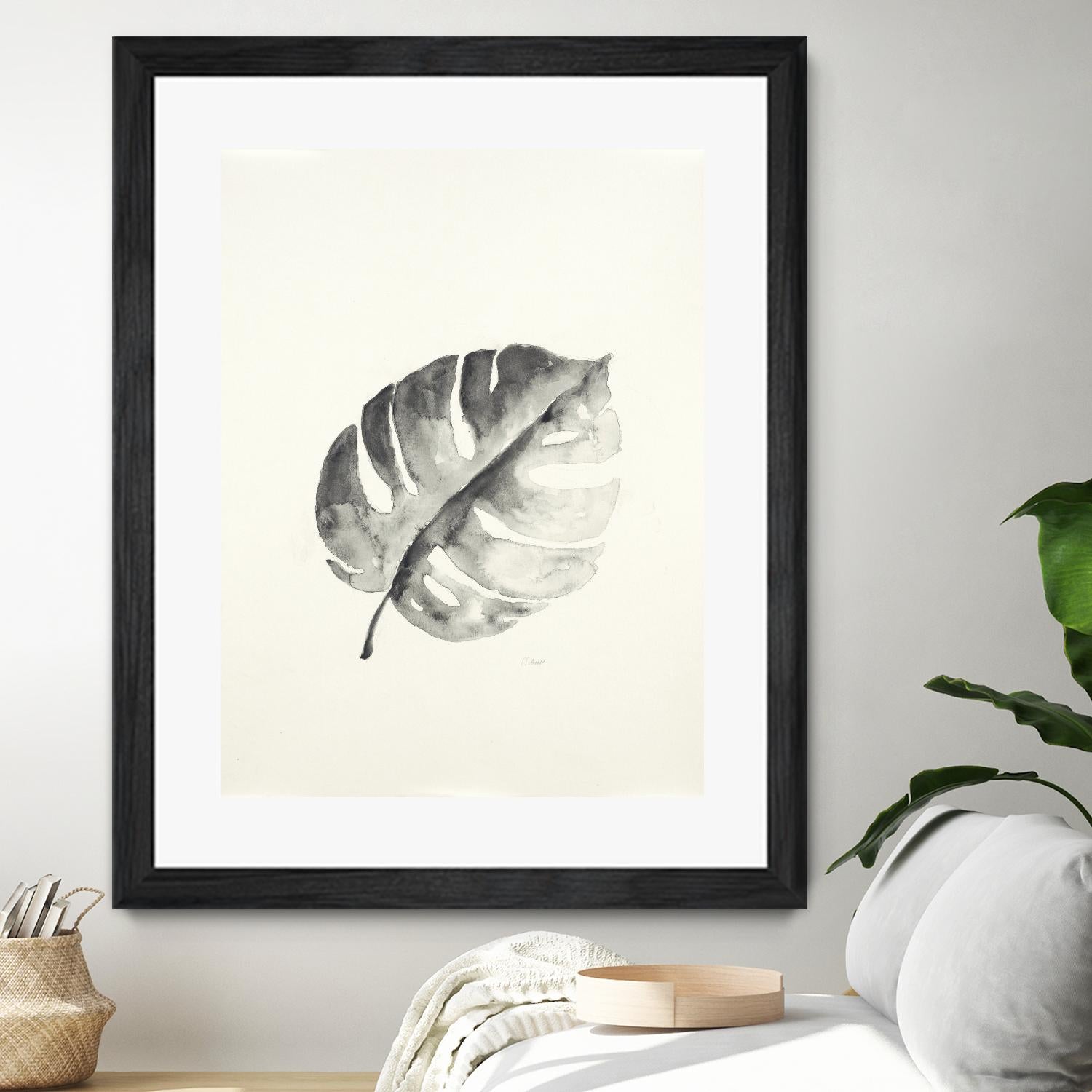 Black & White Palm I by Patti Mann on GIANT ART - grey botany