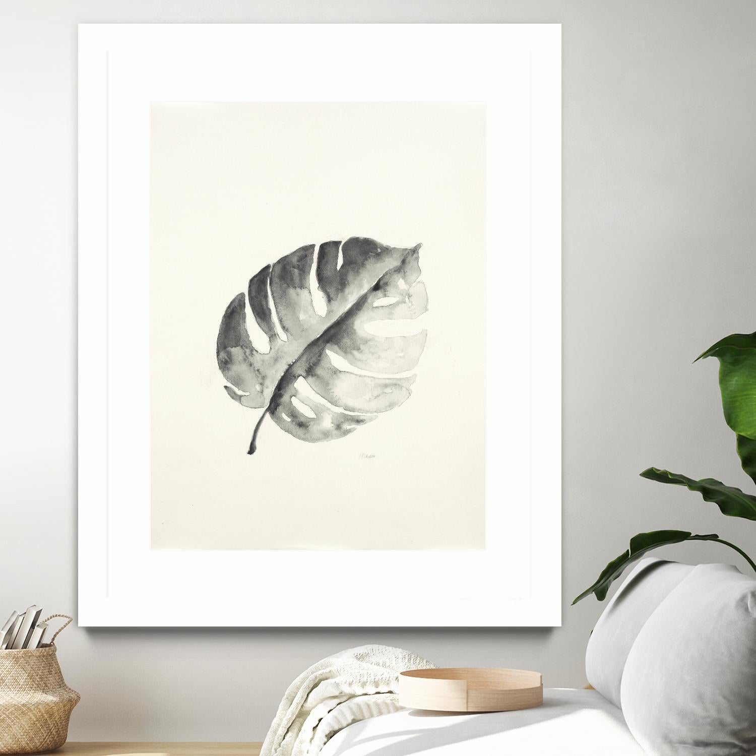 Black & White Palm I by Patti Mann on GIANT ART - grey botany