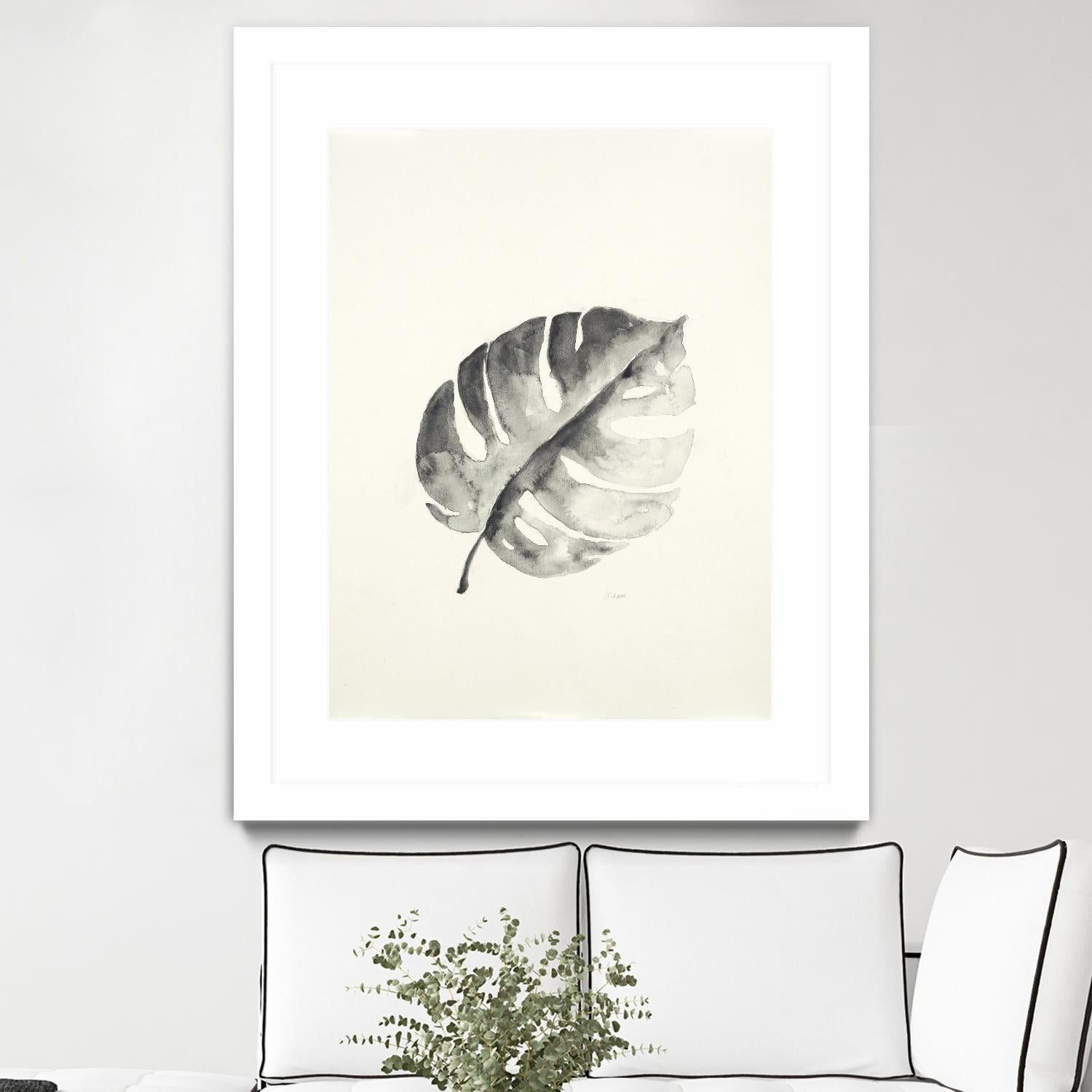 Black & White Palm I by Patti Mann on GIANT ART - grey botany