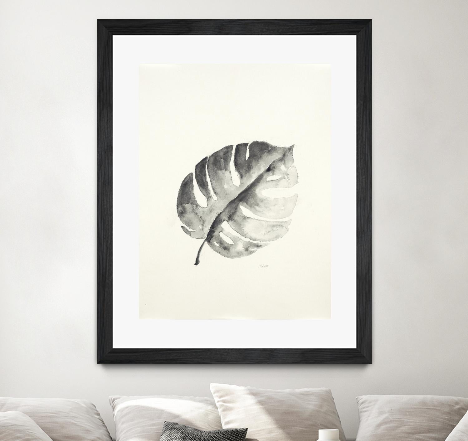 Black & White Palm I by Patti Mann on GIANT ART - grey botany