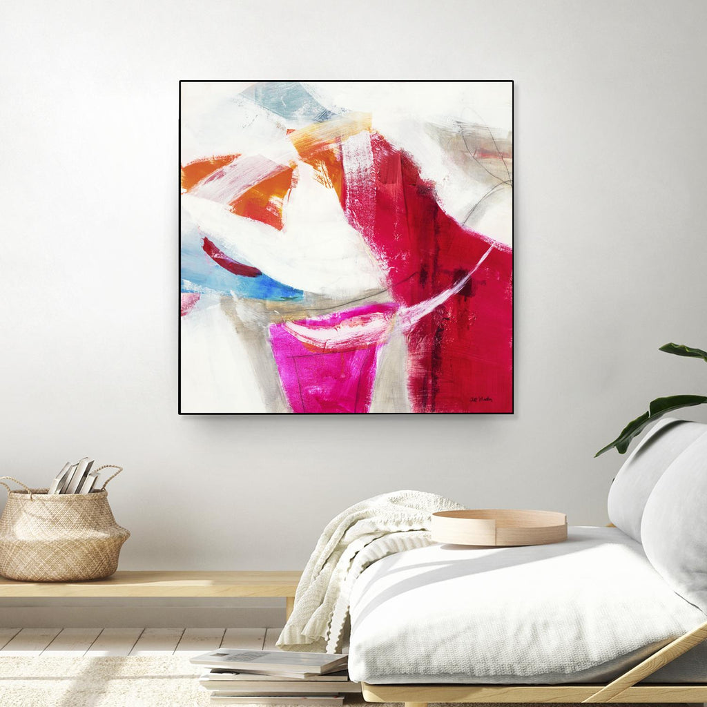 Lente dérive rouge V3 de Jill Martin sur GIANT ART - roses abstraites