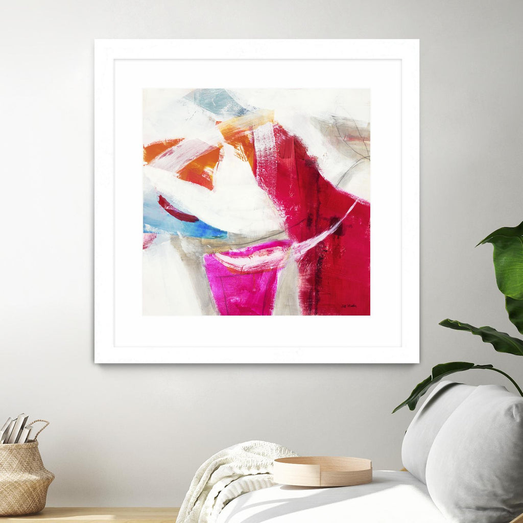 Lente dérive rouge V3 de Jill Martin sur GIANT ART - roses abstraites