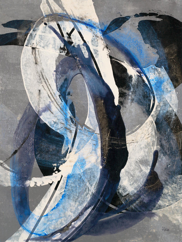 Affinity I de K. Nari sur GIANT ART - blues abstrait blanc