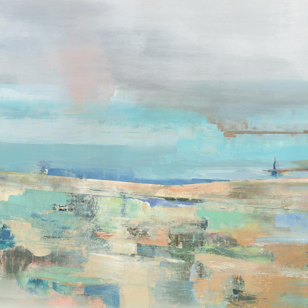 Low Tide I par Nancy Ngo sur GIANT ART - abstraction aux teintes pâles, paysage