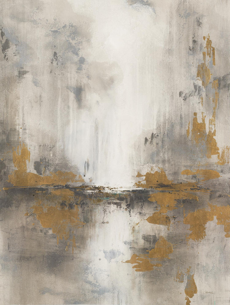 Misty Morning Light par Leah Rei sur GIANT ART - gris, abstrait métallique