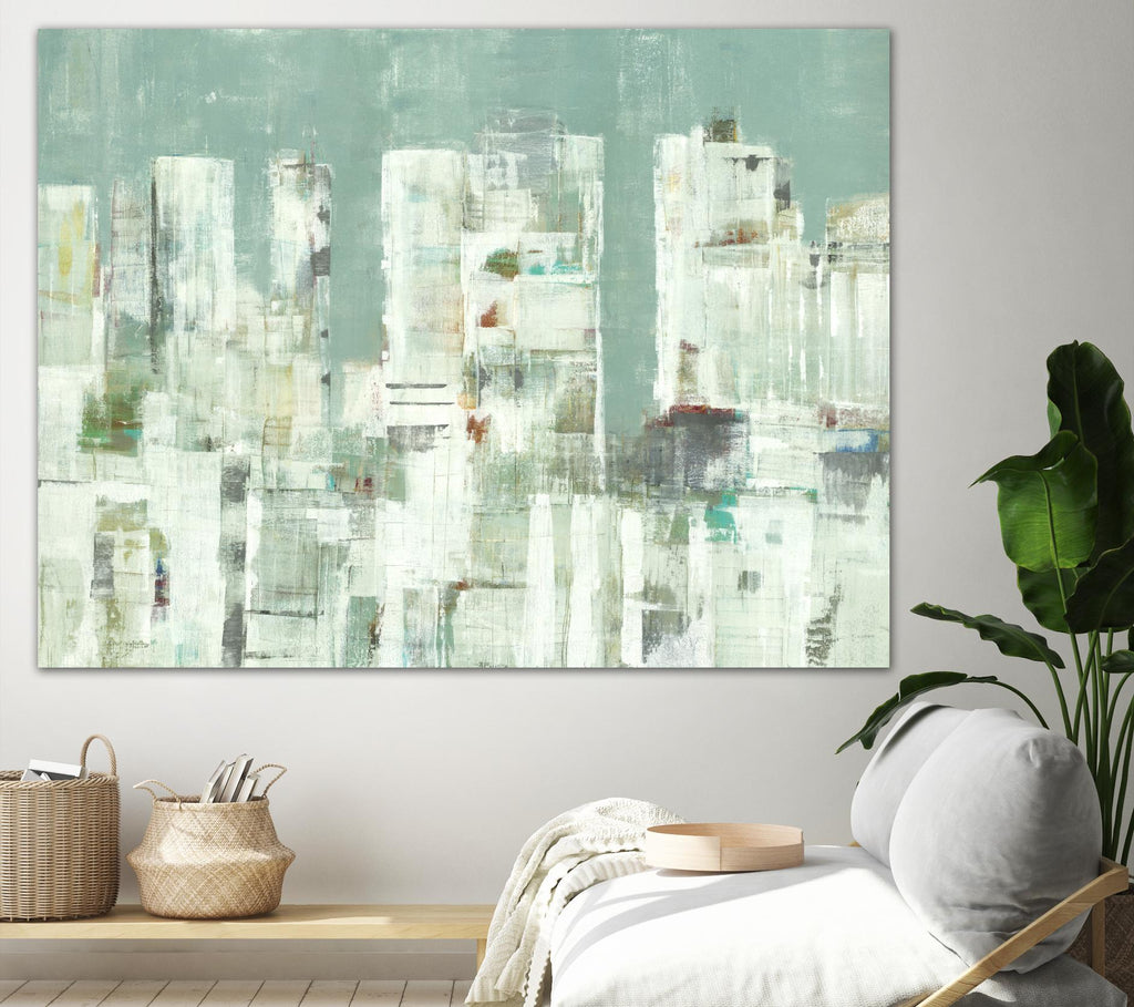 Skyline II par Lisa Ridgers sur GIANT ART - paysages urbains verts