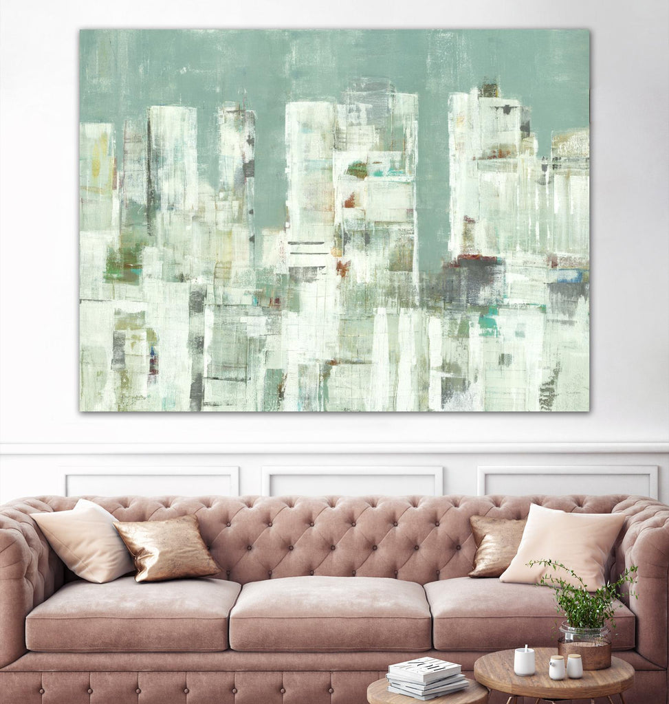 Skyline II by Lisa Ridgers on GIANT ART - greens cityscapes