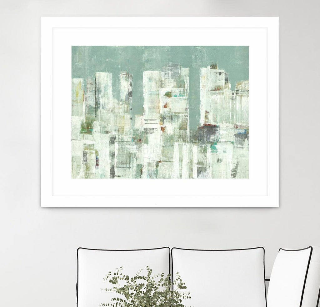 Skyline II by Lisa Ridgers on GIANT ART - greens cityscapes