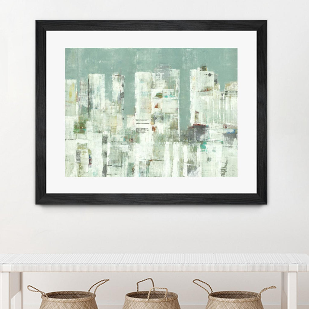 Skyline II par Lisa Ridgers sur GIANT ART - paysages urbains verts