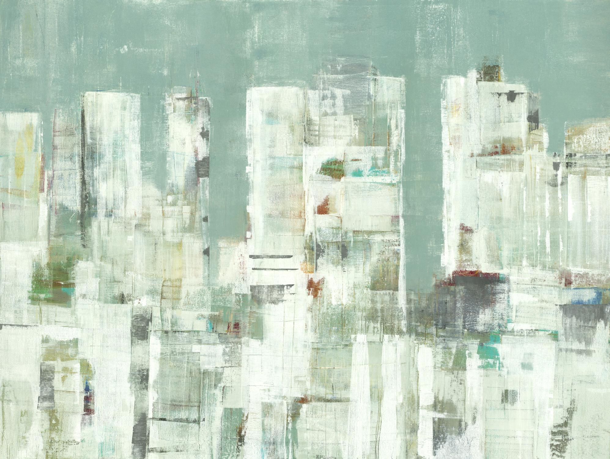 Skyline II by Lisa Ridgers on GIANT ART - greens cityscapes