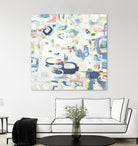 Retroactive by Lisa Ridgers on GIANT ART - whites & creams, blues abstract, geometric shapes
