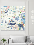 Retroactive by Lisa Ridgers on GIANT ART - whites & creams, blues abstract, geometric shapes