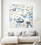Retroactive by Lisa Ridgers on GIANT ART - whites & creams, blues abstract, geometric shapes