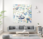 Retroactive by Lisa Ridgers on GIANT ART - whites & creams, blues abstract, geometric shapes
