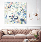 Retroactive by Lisa Ridgers on GIANT ART - whites & creams, blues abstract, geometric shapes