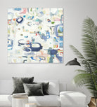 Retroactive by Lisa Ridgers on GIANT ART - whites & creams, blues abstract, geometric shapes
