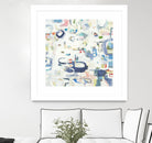 Retroactive by Lisa Ridgers on GIANT ART - whites & creams, blues abstract, geometric shapes