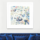 Retroactive by Lisa Ridgers on GIANT ART - whites & creams, blues abstract, geometric shapes