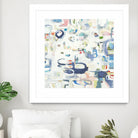 Retroactive by Lisa Ridgers on GIANT ART - whites & creams, blues abstract, geometric shapes