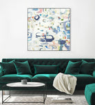 Retroactive by Lisa Ridgers on GIANT ART - whites & creams, blues abstract, geometric shapes