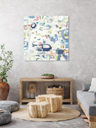 Retroactive by Lisa Ridgers on GIANT ART - whites & creams, blues abstract, geometric shapes