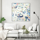 Retroactive by Lisa Ridgers on GIANT ART - whites & creams, blues abstract, geometric shapes