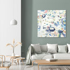 Retroactive by Lisa Ridgers on GIANT ART - whites & creams, blues abstract, geometric shapes