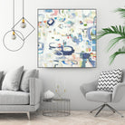 Retroactive by Lisa Ridgers on GIANT ART - whites & creams, blues abstract, geometric shapes