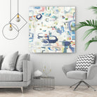 Retroactive by Lisa Ridgers on GIANT ART - whites & creams, blues abstract, geometric shapes