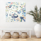 Retroactive by Lisa Ridgers on GIANT ART - whites & creams, blues abstract, geometric shapes