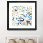 Retroactive by Lisa Ridgers on GIANT ART - whites & creams, blues abstract, geometric shapes