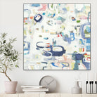 Retroactive by Lisa Ridgers on GIANT ART - whites & creams, blues abstract, geometric shapes