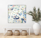 Retroactive by Lisa Ridgers on GIANT ART - whites & creams, blues abstract, geometric shapes
