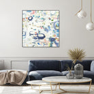 Retroactive by Lisa Ridgers on GIANT ART - whites & creams, blues abstract, geometric shapes