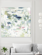Abstract Reflections by Lisa Ridgers on GIANT ART - whites & creams, greens abstract
